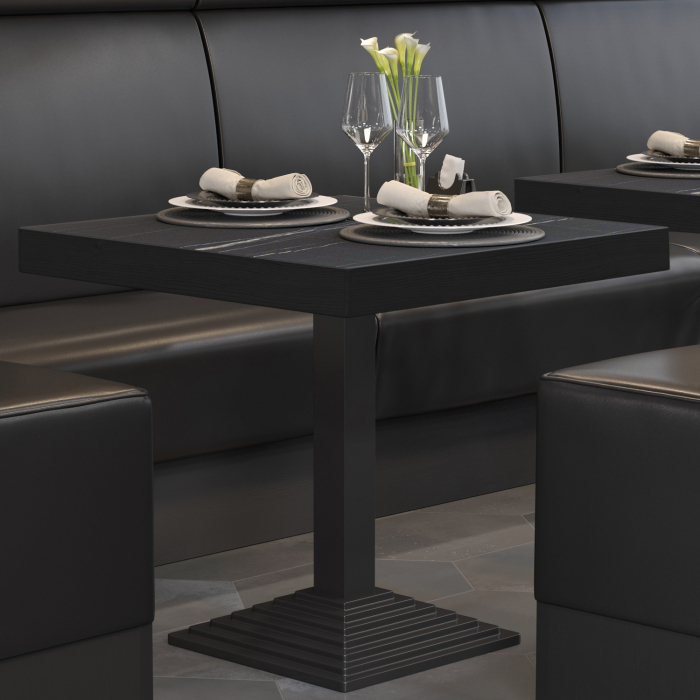 BPY | Bistrobord | 70 x 70 x 81 cm | Firkantet | Sort marmor / Sort BPY | Bistrobord | 70 x 70 x 81 cm | Firkantet | Sort marmor / Sort