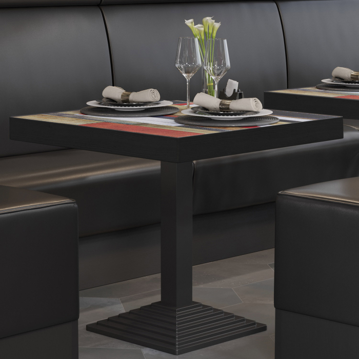 BPY | Bistro Table | 80 x 80 x 81 cm | Square | Vintage Colourful / Black
