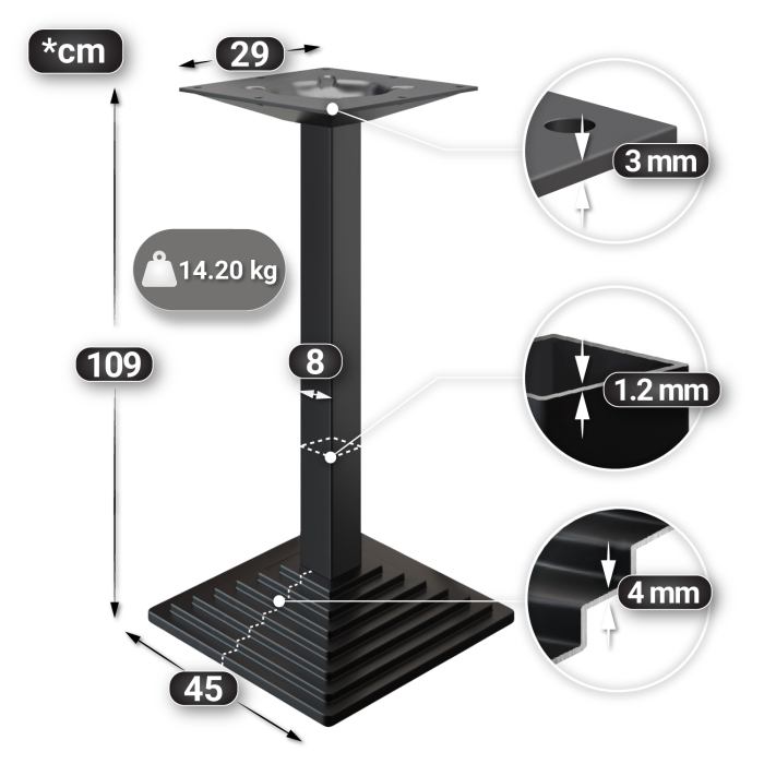 BPY | Bistro Steilet bord | 60 x 60 x 112 cm | Svart kant | Firkantet | Eik / Svart BPY | Bistro Steilet bord | 60 x 60 x 112 cm | Svart kant | Firkantet | Eik / Svart