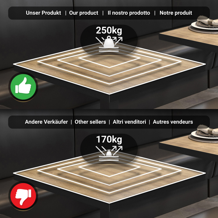BPY | Bistro Steilet bord | 60 x 60 x 112 cm | Svart kant | Firkantet | Eik / Svart BPY | Bistro Steilet bord | 60 x 60 x 112 cm | Svart kant | Firkantet | Eik / Svart