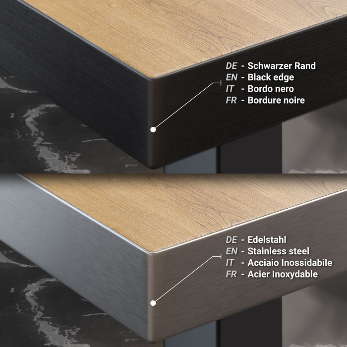 BPY | Bistro Steilet bord | 60 x 60 x 112 cm | Svart kant | Firkantet | Eik / Svart BPY | Bistro Steilet bord | 60 x 60 x 112 cm | Svart kant | Firkantet | Eik / Svart