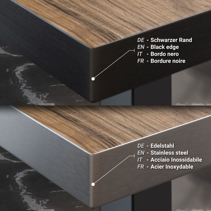 BPY | Bistro Stehtisch | 60 x 60 x 112 cm | Schwarzer Rand | Quadratisch | Sheesham / Schwarz BPY | Bistro Stehtisch | 60 x 60 x 112 cm | Schwarzer Rand | Quadratisch | Sheesham / Schwarz