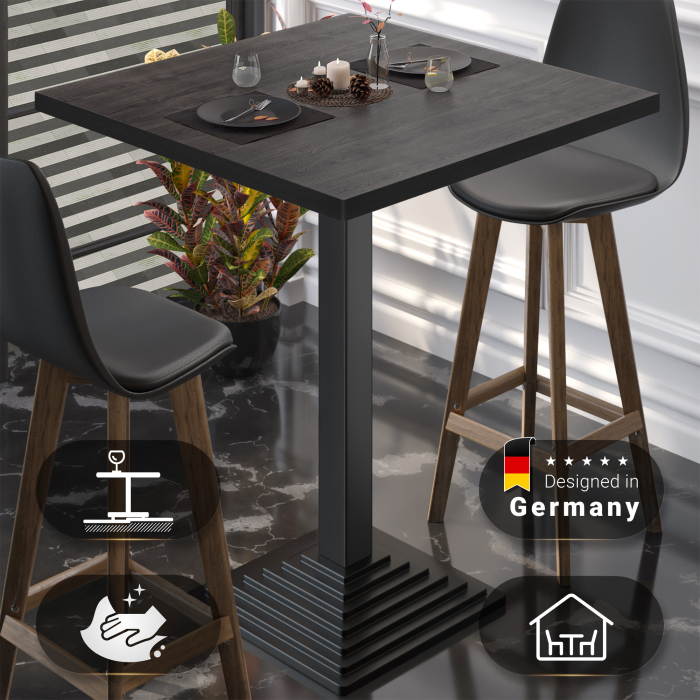 BPY | Bistro Stehtisk | 60 x 60 x 112 cm | Svart kant | Firkantet | Wenge / Svart BPY | Bistro Stehtisk | 60 x 60 x 112 cm | Svart kant | Firkantet | Wenge / Svart