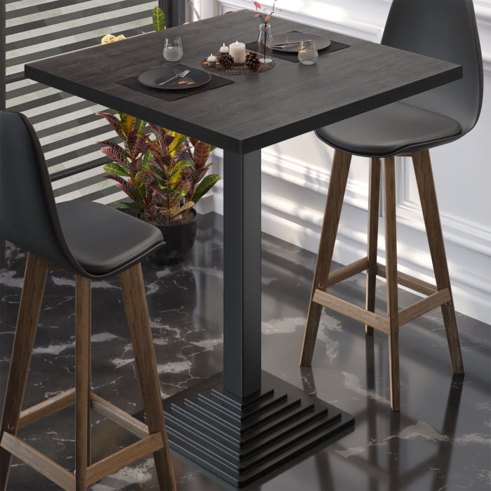 BPY | Bistro Stehtisk | 60 x 60 x 112 cm | Svart kant | Firkantet | Wenge / Svart BPY | Bistro Stehtisk | 60 x 60 x 112 cm | Svart kant | Firkantet | Wenge / Svart