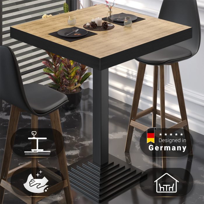 BPY | Bistro Stehbord | 70 x 70 x 114 cm | Svart kant | Firkantet | Eik / Svart BPY | Bistro Stehbord | 70 x 70 x 114 cm | Svart kant | Firkantet | Eik / Svart