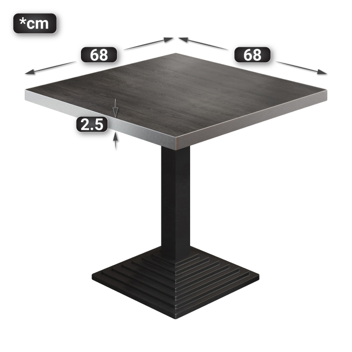 BPY | Bistrobord | 70 x 70 x 78,5 cm | Firkantet | Wenge / Sort