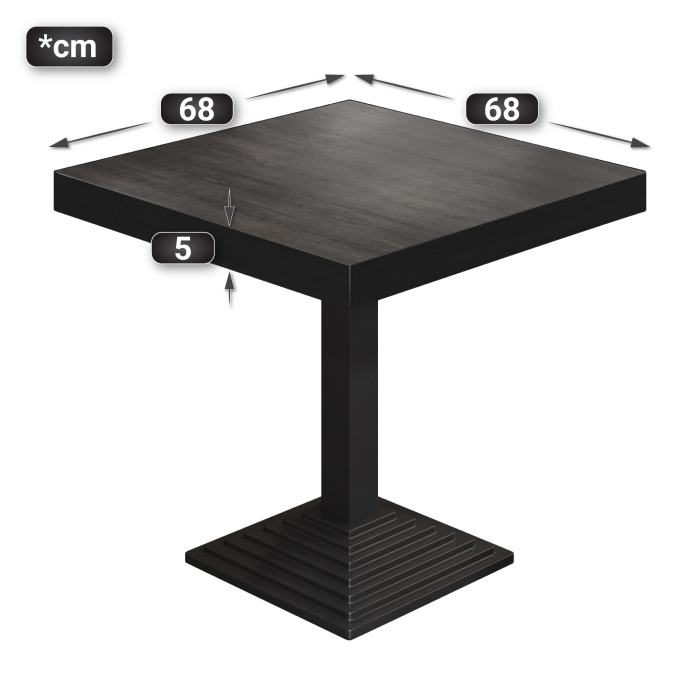 BPY | Bistrobord | 70 x 70 x 81 cm | Firkantet | Wenge / Sort