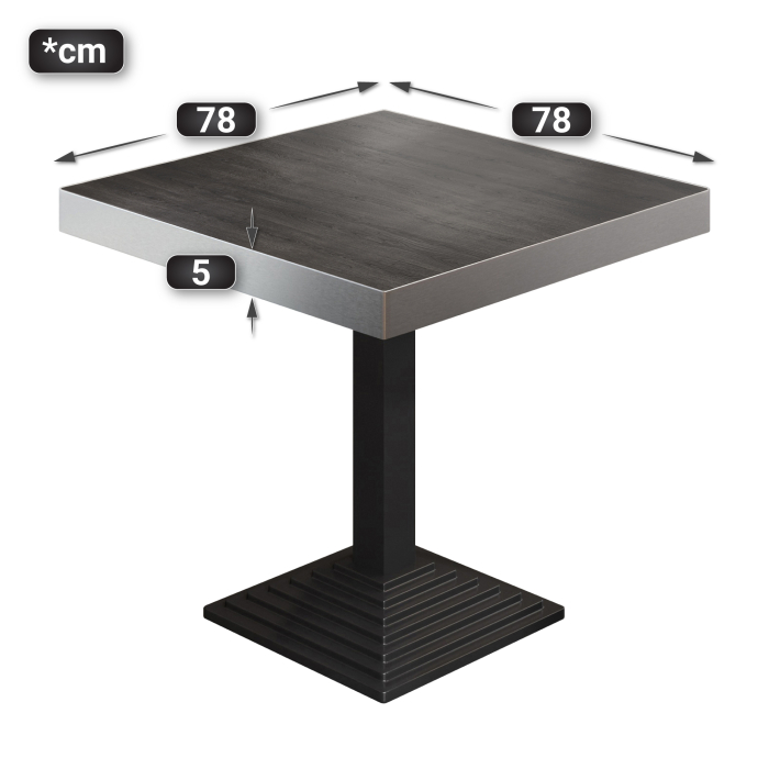 BPY | Bistrobord | 80 x 80 x 81 cm | Firkantet | Wenge / Sort