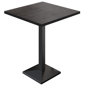 BPA | Bistro Bartafel | 60 x 60 x 112 cm | Zwarte Rand | Vierkant | Wengé / Zwart