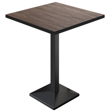 BPA | Bistro Høyt bord | 70 x 70 x 112 cm | Svart kant | Firkantet | Lys Wenge / Svart