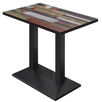 BPA | Bistro Pöytä | 110 x 60 x 112 cm | Musta Reuna | Suorakulmainen | Vintage Monet Värit / Musta