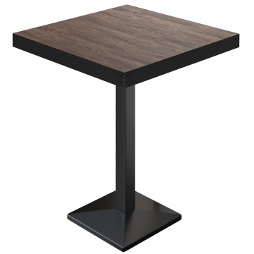 BPA | Bistro Ståbord | 80 x 80 x 114 cm | Svart kant | Kvadratisk | Ljus Wenge / Svart
