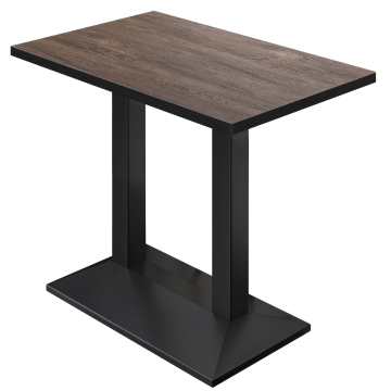 BPA | Bistro Stehbord | 110 x 60 x 112 cm | Svart kant | Rektangulær | Lys Wenge / Svart