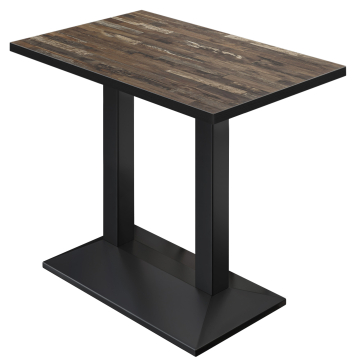 BPA | Bistro Stehtbord | 110 x 60 x 112 cm | Svart kant | Rektangulær | Vintage Old / Svart