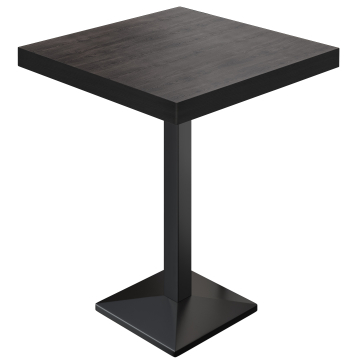 BPA | Bistro Stehtisch | 60 x 60 x 114 cm | Schwarzer Rand | Quadratisch | Wenge / Schwarz