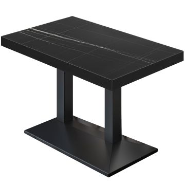 BPA | Bistro Table | 110 x 60 x 81 cm | Rectangular | Black Marble/ Black