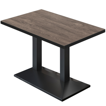 BPA | Bistro Table | 130 x 80 x 78.5 cm | Rectangular | Light Wenge / Black