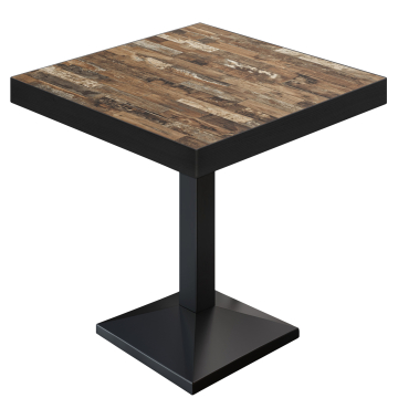 BPA | Bistro Table | Square | 70 x 70 x 81 cm | Vintage Old / Black