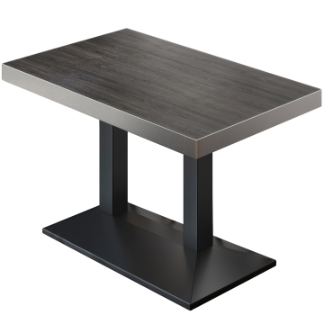 BPA | Bistro Tisch | 110 x 60 x 81 cm | Rechteckig | Edelstahl Rand | Wenge / Schwarz