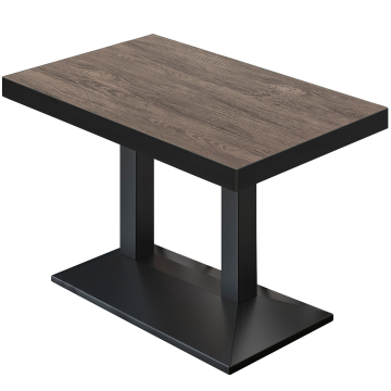 BPA | Bistro Tisch | 110 x 60 x 81 cm | Rechteckig | Schwarzer Rand | Light Wenge / Schwarz