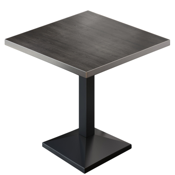 BPA | Bistro Tisch | Quadratisch | Edelstahl Rand | 70 x 70 x 78,5 cm | Wenge / Schwarz