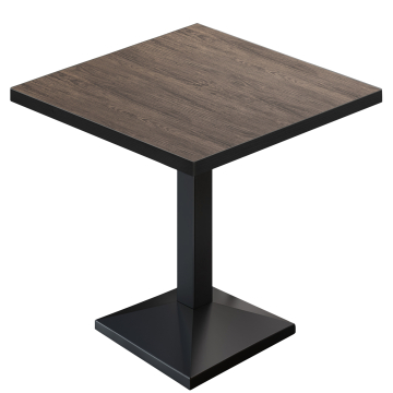 BPA | Bistro Tisch | Quadratisch | Schwarzer Rand | 70 x 70 x 78,5 cm | Light Wenge / Schwarz