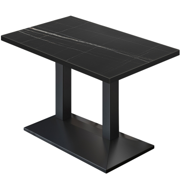 BPA | Bistrobord | 120 x 70 x 78,5 cm | Rektangulärt | Svart marmor/svart