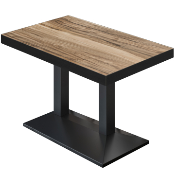 BPA | Bistrotafel | 120 x 70 x 81 cm | Rechthoekig | Sheesham / Zwart