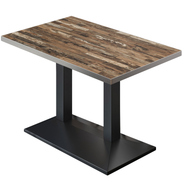 BPA | Bistrotafel | 120 x 70 x 81 cm | Rechthoekig | Vintage Oud / Zwart