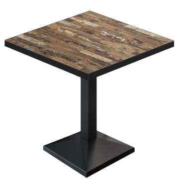 BPA | Mesa Bistro | Cuadrada | 70 x 70 x 78,5 cm | Vintage Viejo / Negro