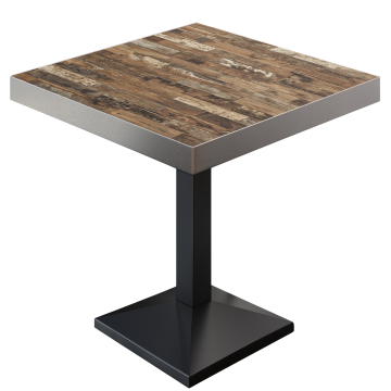 BPA | Table Bistro | Carré | 80 x 80 x 81 cm | Vintage Old / Noir