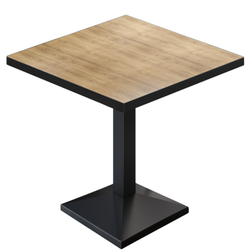 BPA | Table de bistrot | Carré | 60 x 60 x 78,5 cm | Chêne / Noir