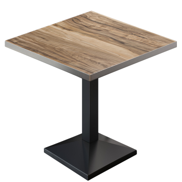 BPA | Table de bistrot | Carré | 60 x 60 x 78,5 cm | Sheesham / Noir