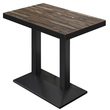 BPA | Tavolo da bistrot | 110 x 60 x 114 cm | Bordo nero | Rettangolare | Vintage Old / Nero