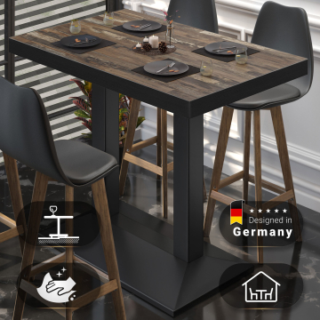 BPA | Tavolo da bistrot | 110 x 60 x 114 cm | Bordo nero | Rettangolare | Vintage Old / Nero