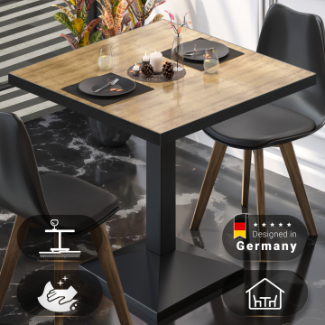 BPA | Bistro Table | Square | 60 x 60 x 78.5 cm | Oak / Black