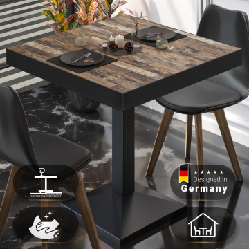 BPA | Bistrotafel | Vierkant | 80 x 80 x 81 cm | Vintage Oud / Zwart