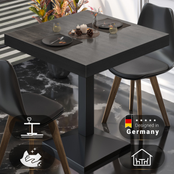 BPA | Bistrotafel | Vierkant | 80 x 80 x 81 cm | Wengé / Zwart