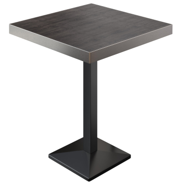BPA | Bistro Stehtisch | 60 x 60 x 114 cm | Edelstahl Rand | Quadratisch | Wenge / Schwarz