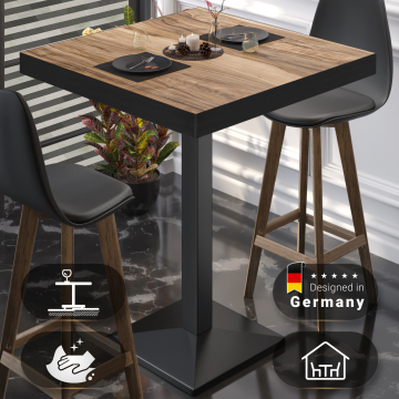 BPA | Tavolo da bistro | 60 x 60 x 114 cm | Bordo nero | Quadrato | Sheesham / Nero