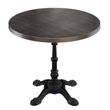 BPR | Bistro Tisch | Ø 70 x 74,5 cm | Rund | Edelstahl Rand | Wenge / Schwarz