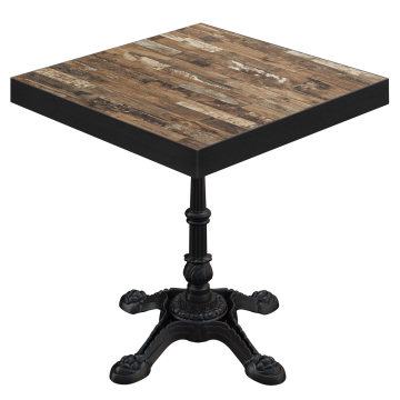 BPR | Bistrobord | 70 x 70 x 77 cm | Fyrkantigt | Vintage Old / Svart