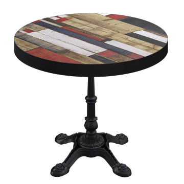 BPR | Bistron pöytä | Ø 60 x 77 cm | Pyöreä | Musta reunus | Vintage Värikäs / Musta