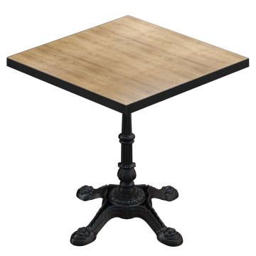 BPR | Table Bistro | 70 x 70 x 74,5 cm | Carré | Chêne / Noir