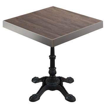 BPR | Table Bistro | 70 x 70 x 77 cm | Carré | Light Wenge / Noir