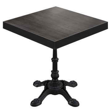 BPR | Table Bistro | 70 x 70 x 77 cm | Carré | Wengé / Noir
