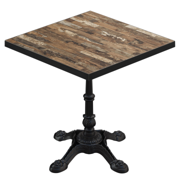 BPR | Tavolo da bistrot | 60 x 60 x 74,5 cm | Quadrato | Vecchio vintage / Nero
