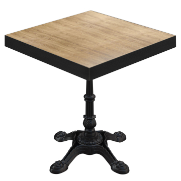 BPR | Tavolo da bistrot | 70 x 70 x 77 cm | Quadrato | Rovere / Nero