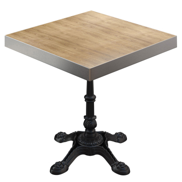 BPR | Tavolo da bistrot | 70 x 70 x 77 cm | Quadrato | Rovere / Nero