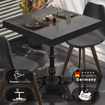 BPR | Tavolo da bistrot | 60 x 60 x 77 cm | Quadrato | Wengé / Nero
